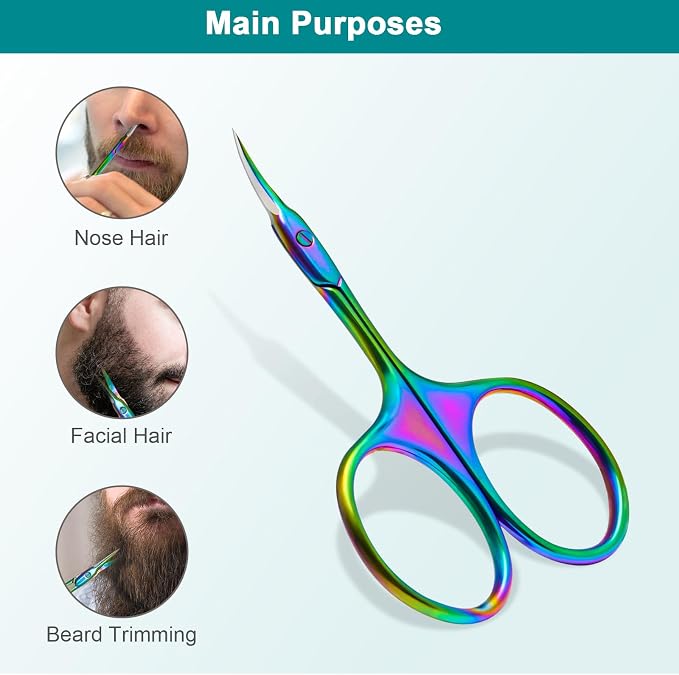 Lermende Cuticle Scissors Extra Fine Curved, Portable Stainless Steel Manicure - Image 5