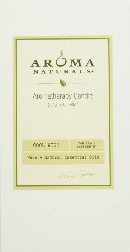 Aroma Naturals Holiday Essential Oil Vanilla & Peppermint Scented Pillar Candle - Image 4