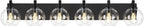 Bathroom Light Fixtures, 6 Light Matte Black Vanity Light, 38 Inch Modern Wall by Metwet