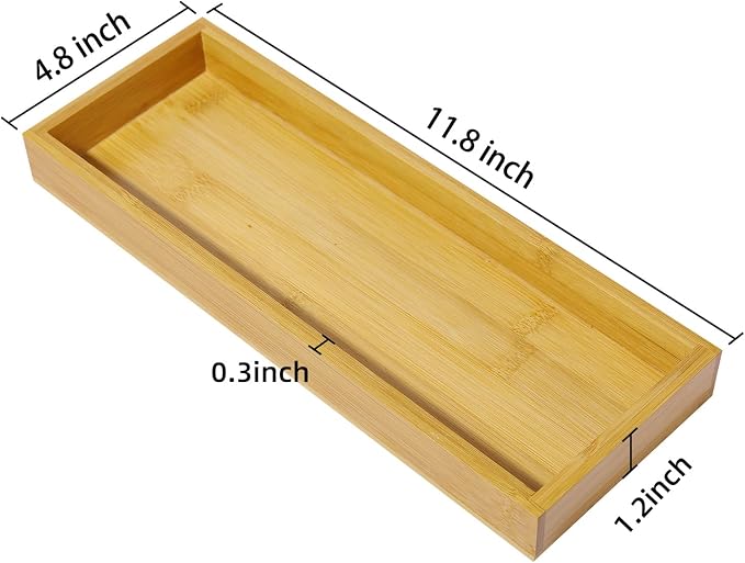 Natural Bamboo Bathroom Tray, Perfume Tray, Vanity Tray, Smooth and Thick - Image 6