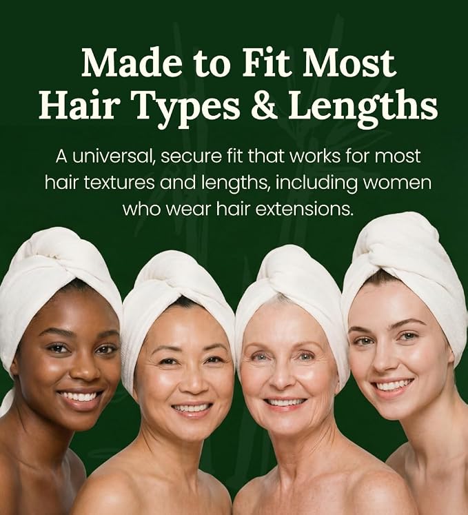 Hair Towel Wrap for Women, Bamboo Made for Advanced Absorption & Fast Drying - Image 6