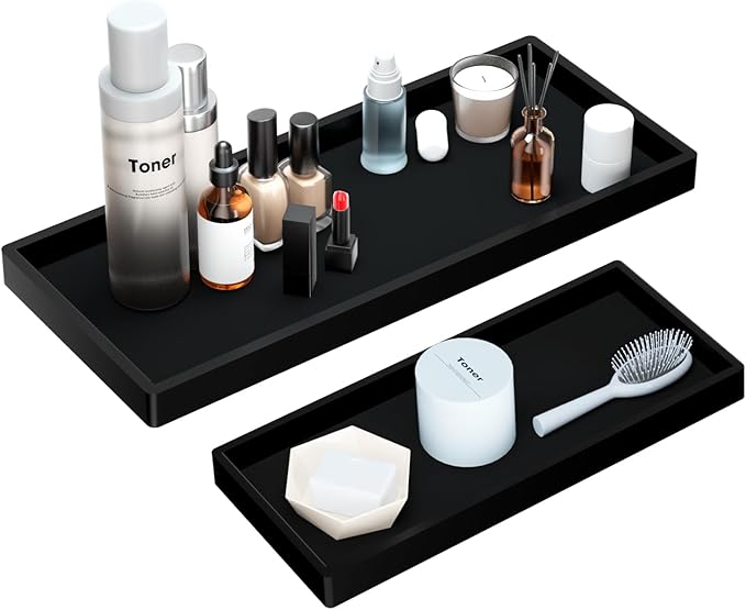 BBK Bathroom Vanity Tray- 2 Pack Silicone Bathroom Tray by BBK