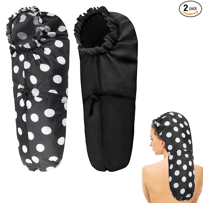 2 Pcs Large Shower Cap for Braids, Extra Long Shower Cap for Women Long Hair & by Unknown