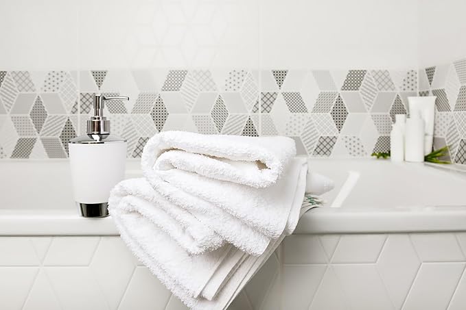 ZUPERIA White Bath Towels Bulk 12 Pack - Image 6