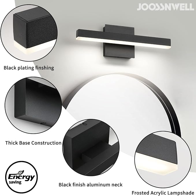 Joossnwell LED Bathroom Vanity Lighting Fixture Modern Bath Light Bar 15.75inch - Image 3
