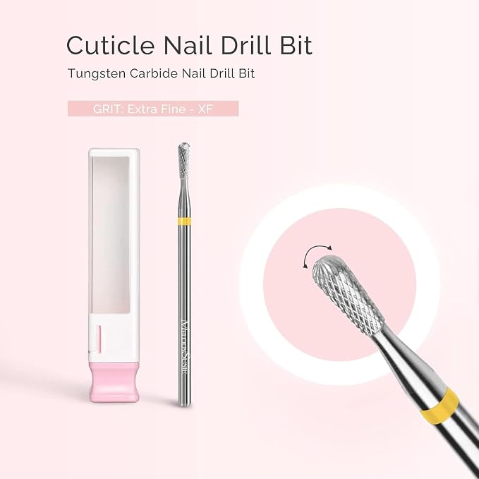 MelodySusie Cuticle Clean Nail Drill Bit 3/32'', Professional Safety Carbide - Image 2