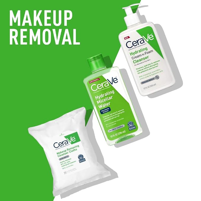 CeraVe Micellar Water, Hydrating Facial Cleanser & Eye Makeup Remover - Image 3