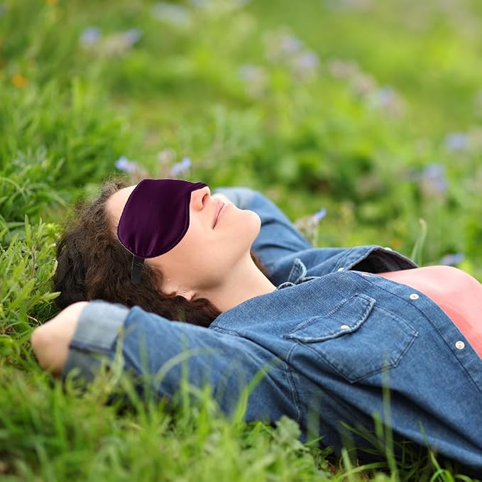 2 PCS Purple Silk Sleep Mask - Image 6