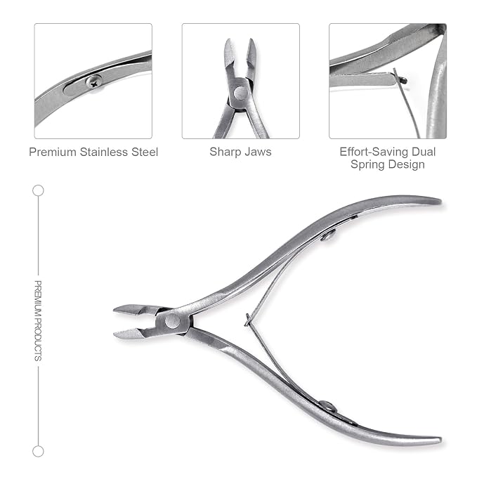 6Pcs Cuticle Clipper with Cuticle Pusher Set, Professional Stainless Steel Dead - Image 4