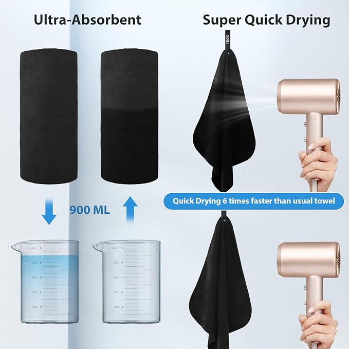 BOGI Microfiber Travel Sports Towel-Quick Dry Soft Lightweight Absorbent Compact - Image 6