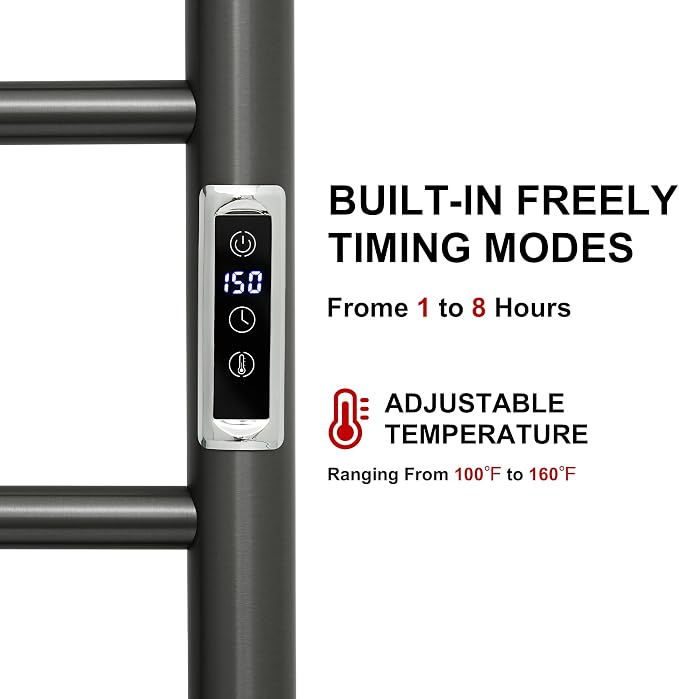 Electric Towel Warmer Rack, Heating Towel Warmer, Timer & Temperature Control - Image 3