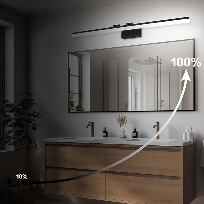SOLFART Dimmable LED Black Vanity Lighting Fixture Wall Light Over Mirror - Image 5
