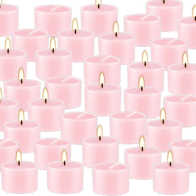 Rose Scented Candle Tealight Candles in Clear Cup, 8 Hours Consistent Smkless - Image 8