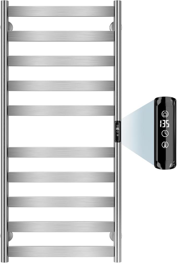 Electric Towel Warmer Rack, 10-Bar Stainless Steel Heated Tower Rack by Unknown