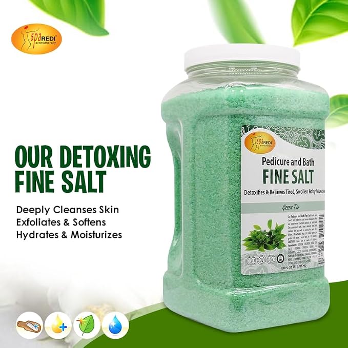 SPA REDI - Detox Foot Soak Pedicure and Bath Fine Salt, 128 Oz - Made - Image 6