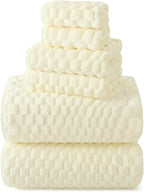 REDKISS Cream Microfiber Towels Set of 6-35x70 Inches Oversized Bath Sheets - Image 8