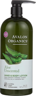 Avalon Organics Hand & Body Lotion, Aloe Unscented, 32 Oz by Avalon