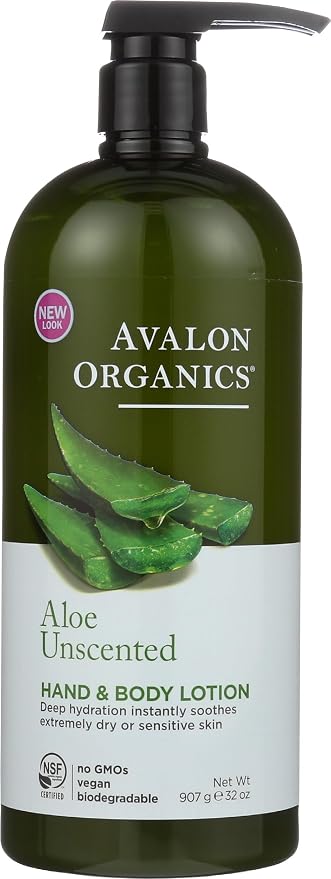 Avalon Organics Hand & Body Lotion, Aloe Unscented, 32 Oz by Avalon