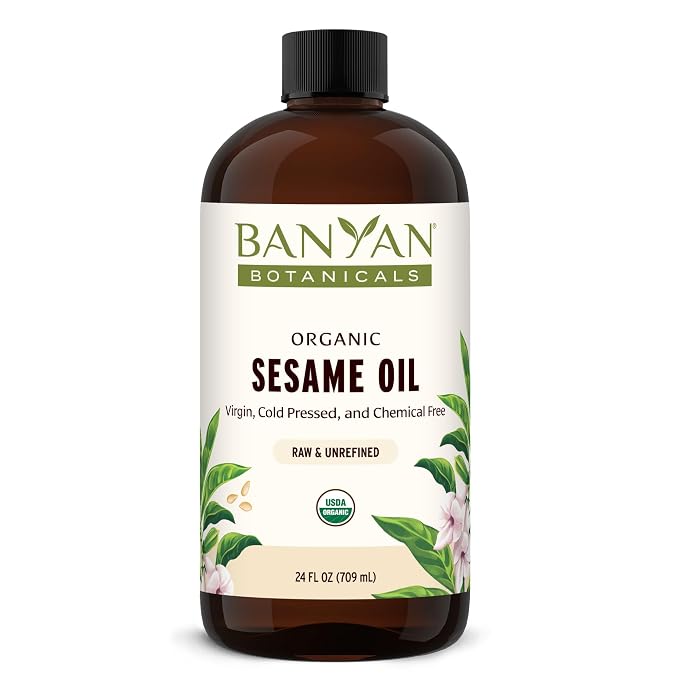 Banyan Botanicals Organic Unrefined Sesame Oil – Rich & Warming Ayurvedic by BanyanBotanicals