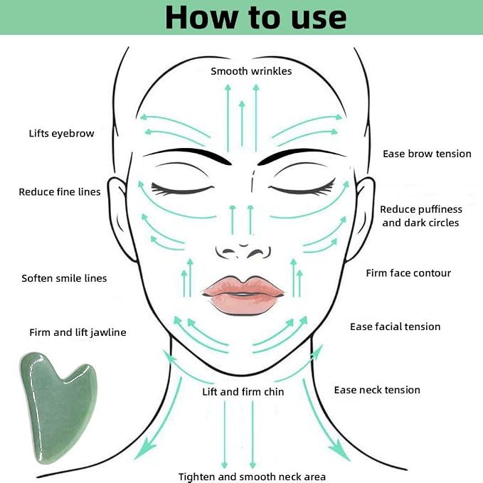 Gua Sha Facials Tools for Jaw Massage Tools Board Natural Jade Stone for SPA - Image 4