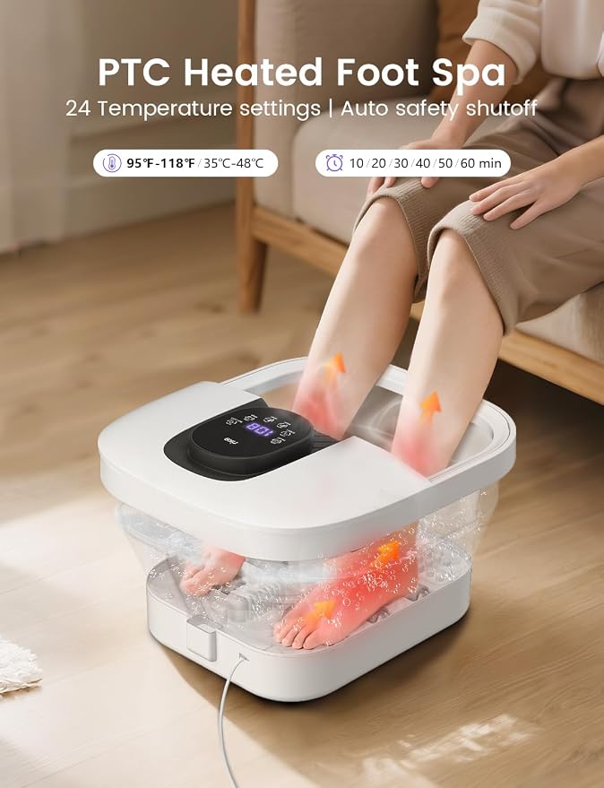 RIKE Collapsible Foot Spa with Fast PTC Heating and Massage, 14 Temp Control - Image 3