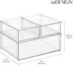 mDesign Plastic Stackable Bathroom Storage Organizer Bin Containers - Image 2