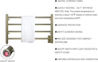 HEATGENE Towel Warmer 4 Bar Towel Dryer Wall-Mounted Plug-in Bath Towel Heater - Image 4