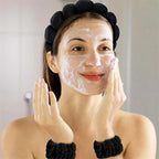Spa Headband and Wristband Set for Women, Terry Cloth Sponge Headband for - Image 3