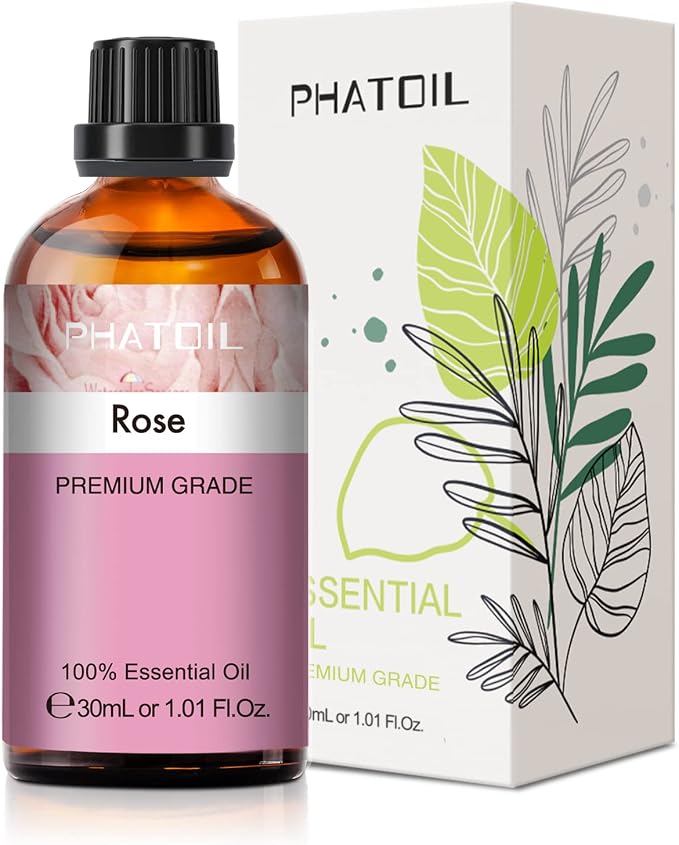 Rose Essential Oil, 1.01Fl.Oz PHATOIL Pure Essential Oil Singles by PHATOIL