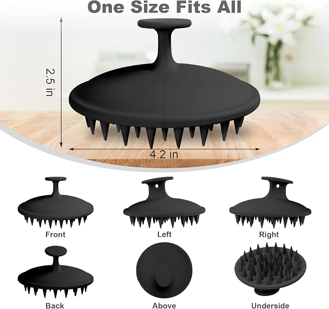 Meartchy Silicone Scalp Massager Shampoo Brush, Scalp Brush - Image 2