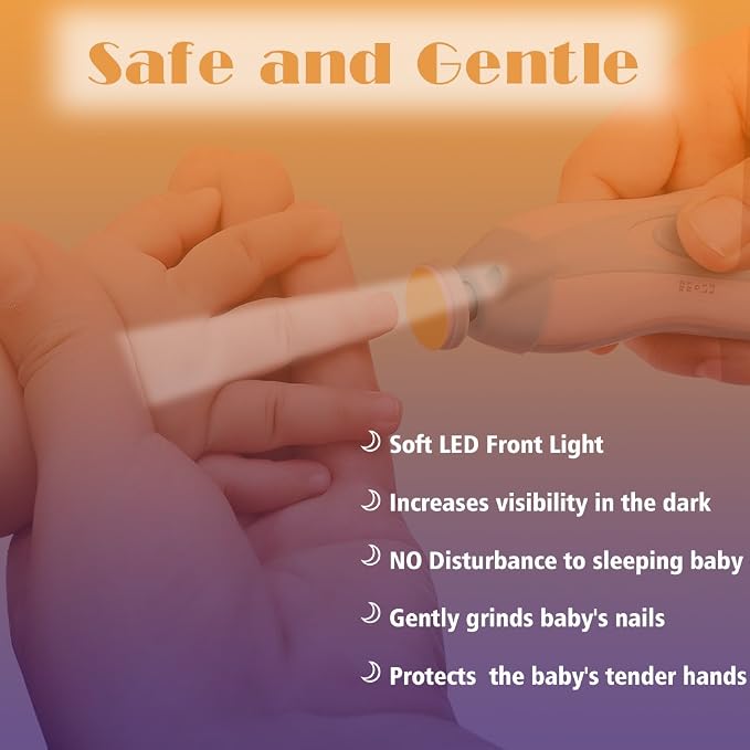 Baby Nail Trimmer Electric Nail File Baby Nail Clippers, Safe Nail Filer - Image 5