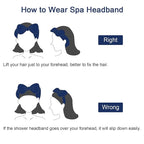 Ondder Spa Headband for Washing Face 8 Pack Navy Blue Skincare Headbands for - Image 6