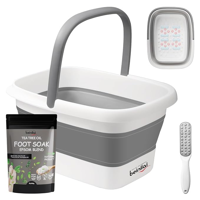 Beinilai Collapsible Foot Bath Kit, Foot Soaking Tub by Beinilai
