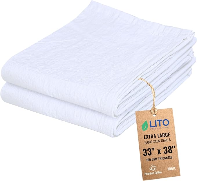 Flour Sack Towels | Tea Towel for Crafts| Kitchen Dish Cotton Blank Towel for by LITOLinenandTowel