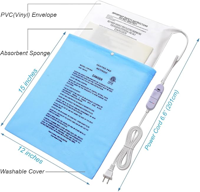 Boncare® Stay-On Small Vinyl Electric Heating Pad - Image 8