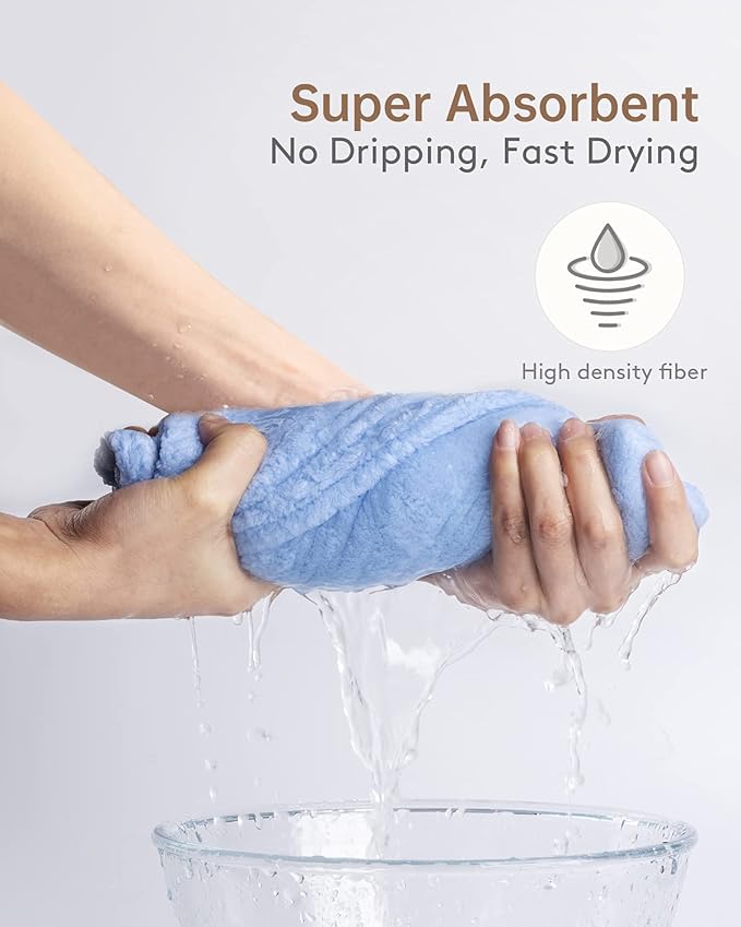 YFONG 3 Pack Microfiber Hair Towel Wrap - Image 2