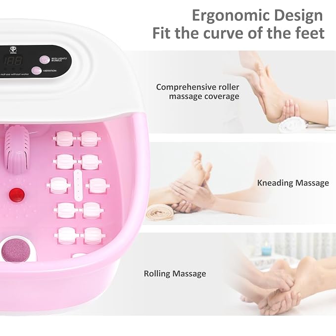 Foot Spa Bath Massager with Heat Bubbles and Vibration Massage and Jets - Image 6
