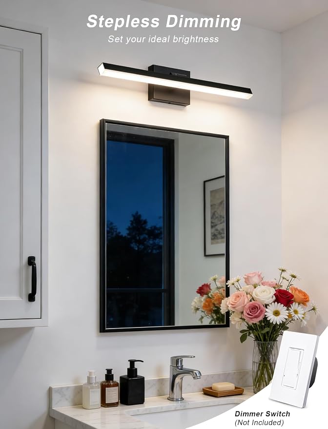 IZORRO Modern Bathroom Vanity Light 32 inch, 24W Dimmable Led Bathroom Light - Image 3