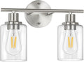 FOLKSMATE Bathroom Light Fixtures, 2-Light Brushed Nickel Vanity Light by FOLKSMATE