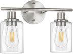 FOLKSMATE Bathroom Light Fixtures, 2-Light Brushed Nickel Vanity Light by FOLKSMATE