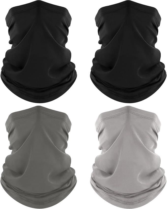 ROXUN 4 Pack Neck Gaiter, Cooling Breathable Face Mask UV Protection Scarf by Roxun