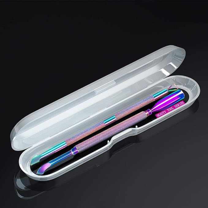 2PCS Metal Cuticle Pusher and Scraper, Colorful Nail Trimmer Cutter Stainless - Image 4