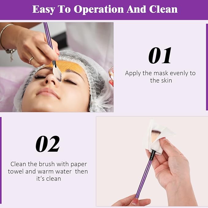 9 Pieces Facial Fan Mask Brushes, Soft Facial Applicator Brushes Tools - Image 5