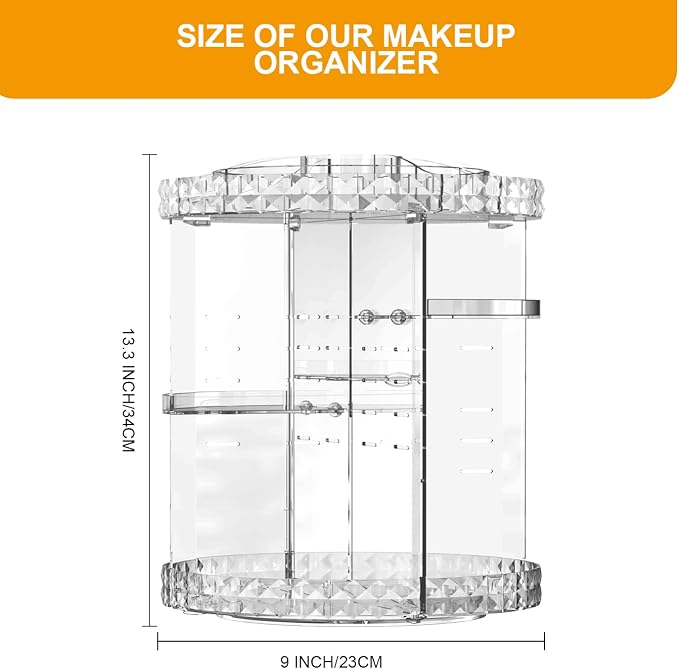 Makeup Organizer 360 Degree Rotating 7 Adjustable Layers Large Capacity - Image 2