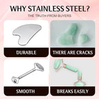 Gua Sha & Face Roller, Stainless Steel Gua Sha Facial Tools - Image 6