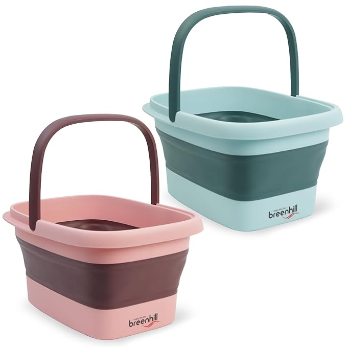 2 Pack Foldable Foot Bath Basin, Collapsible Foot Soak Tub, Foot Tub by BREENHILL
