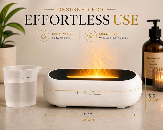 AquaAura Flame Effect Diffuser, 160ml Essential Oil Diffuser - Image 8
