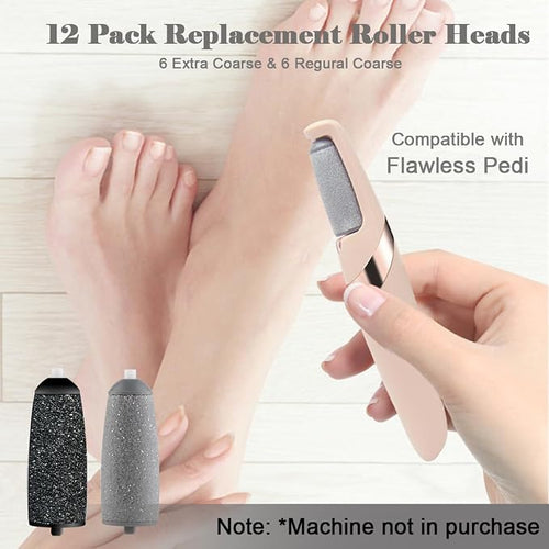 12 Pack Replacement Roller for Flawless Pedi, Replacement Head Refills - Image 2
