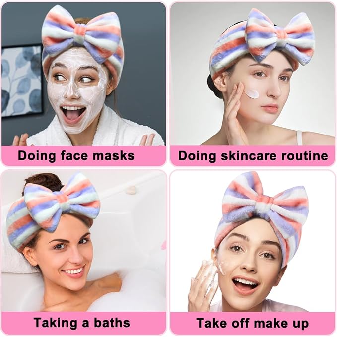 Shintop Women Fashion Lovely Soft Carol Fleece Bowknot Bow Makeup Cosmetic - Image 7
