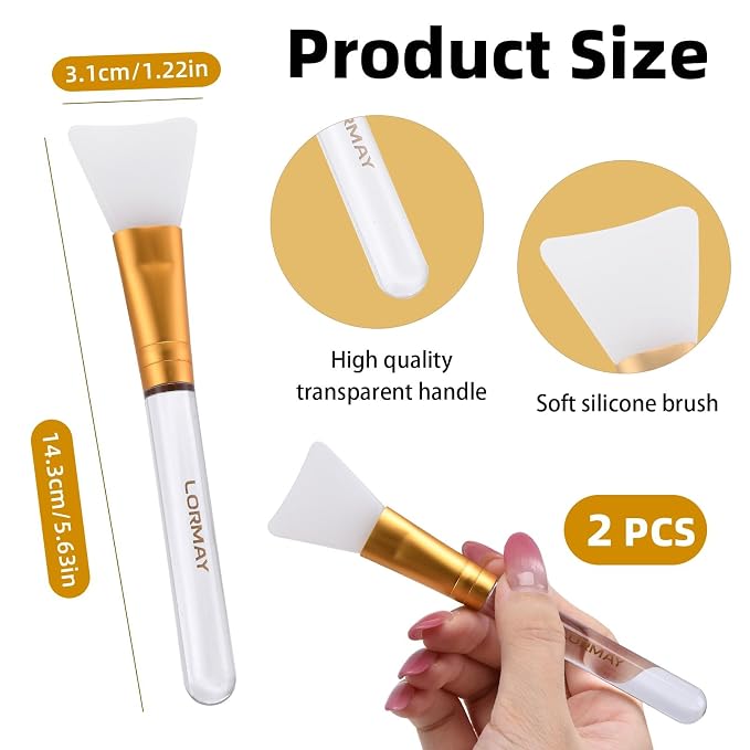 LORMAY Jelly Brush | 2 Pcs Silicone Face Mask Brushes | Mask Application Tool - Image 4